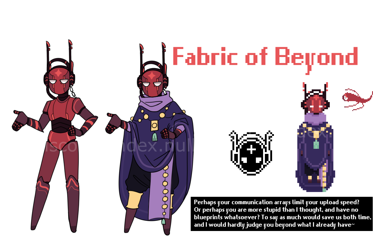 Example ref sheet, flat - $175
