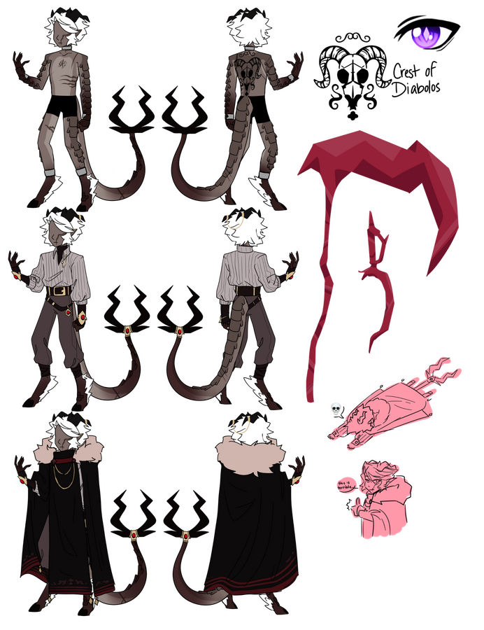 Example ref sheet, flat - $175