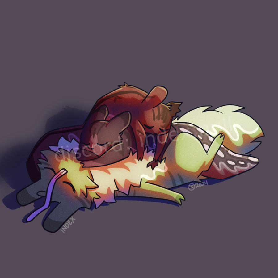 Example full body, shaded, + 2 characters - $160